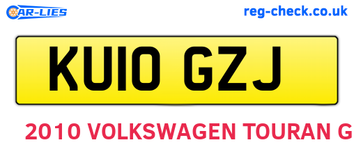 KU10GZJ are the vehicle registration plates.