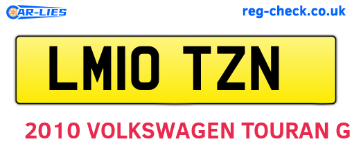 LM10TZN are the vehicle registration plates.