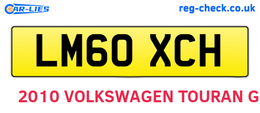 LM60XCH are the vehicle registration plates.