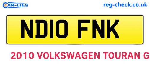 ND10FNK are the vehicle registration plates.