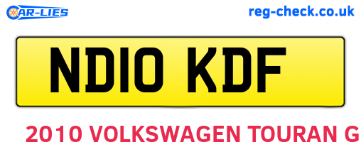 ND10KDF are the vehicle registration plates.