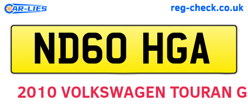 ND60HGA are the vehicle registration plates.