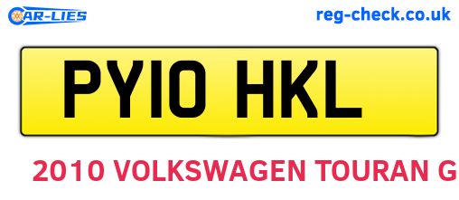 PY10HKL are the vehicle registration plates.