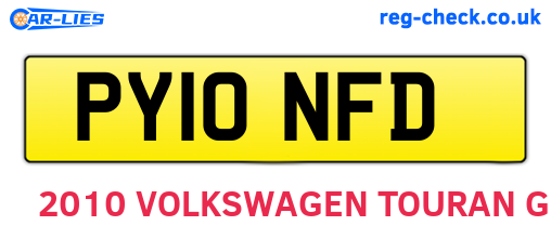 PY10NFD are the vehicle registration plates.
