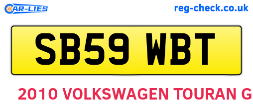 SB59WBT are the vehicle registration plates.