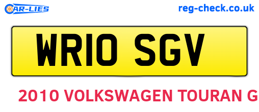WR10SGV are the vehicle registration plates.