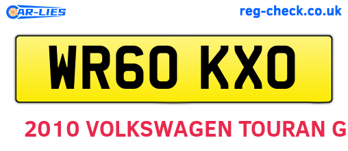 WR60KXO are the vehicle registration plates.