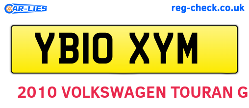 YB10XYM are the vehicle registration plates.