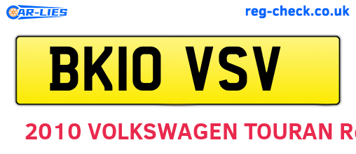 BK10VSV are the vehicle registration plates.