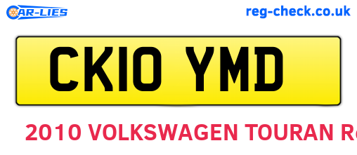 CK10YMD are the vehicle registration plates.