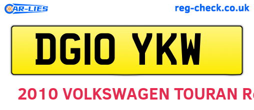 DG10YKW are the vehicle registration plates.