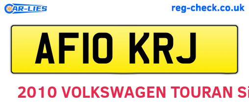 AF10KRJ are the vehicle registration plates.