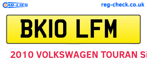 BK10LFM are the vehicle registration plates.