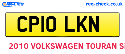 CP10LKN are the vehicle registration plates.