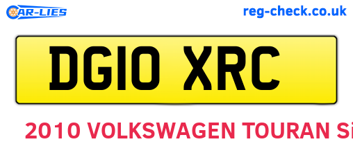 DG10XRC are the vehicle registration plates.