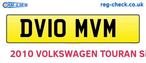 DV10MVM are the vehicle registration plates.