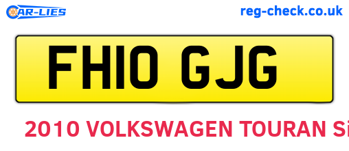 FH10GJG are the vehicle registration plates.