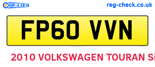FP60VVN are the vehicle registration plates.