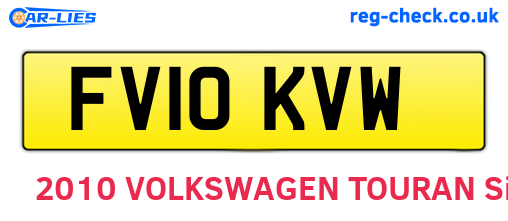 FV10KVW are the vehicle registration plates.
