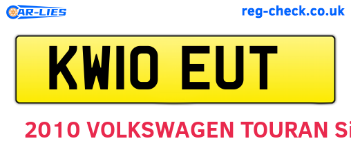 KW10EUT are the vehicle registration plates.