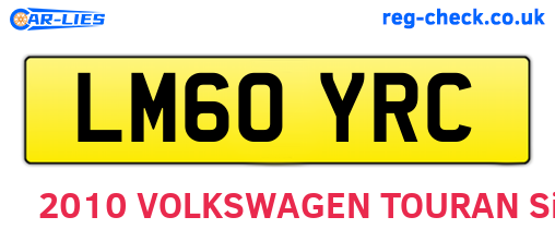 LM60YRC are the vehicle registration plates.
