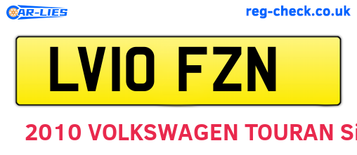 LV10FZN are the vehicle registration plates.