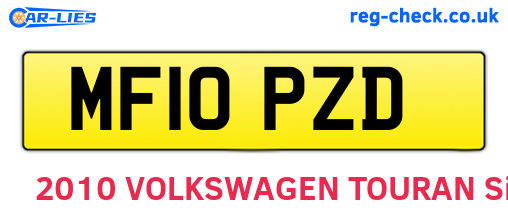 MF10PZD are the vehicle registration plates.