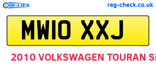 MW10XXJ are the vehicle registration plates.