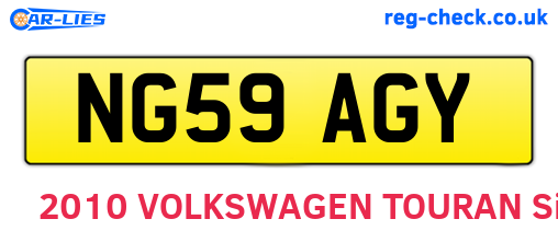 NG59AGY are the vehicle registration plates.