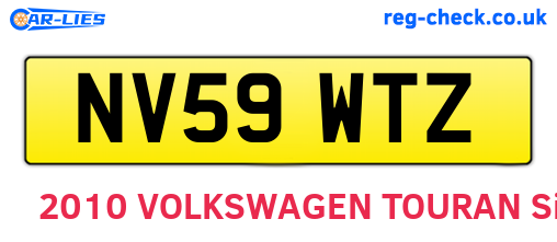 NV59WTZ are the vehicle registration plates.