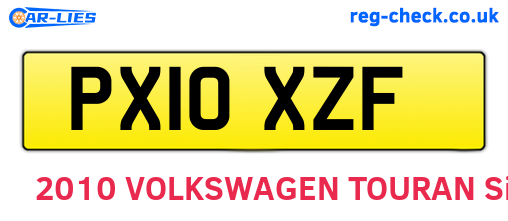 PX10XZF are the vehicle registration plates.