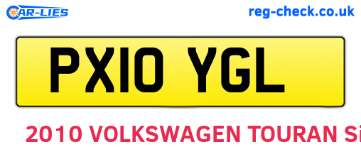 PX10YGL are the vehicle registration plates.