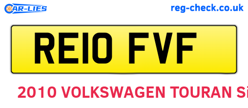 RE10FVF are the vehicle registration plates.