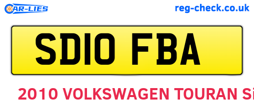 SD10FBA are the vehicle registration plates.