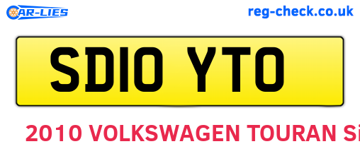 SD10YTO are the vehicle registration plates.