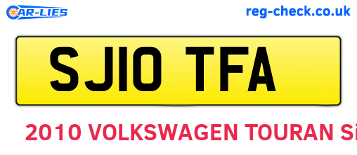 SJ10TFA are the vehicle registration plates.