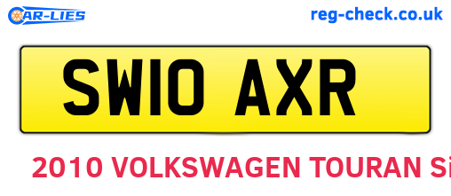 SW10AXR are the vehicle registration plates.