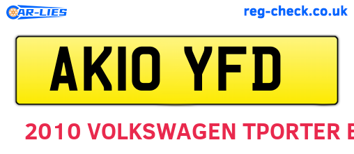 AK10YFD are the vehicle registration plates.