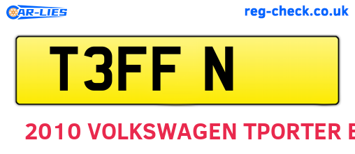 T3FFN are the vehicle registration plates.