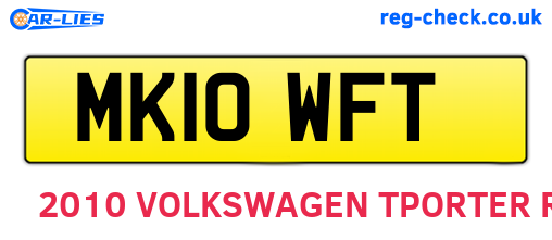 MK10WFT are the vehicle registration plates.