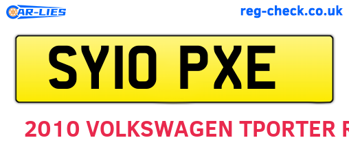 SY10PXE are the vehicle registration plates.