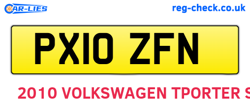 PX10ZFN are the vehicle registration plates.
