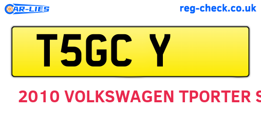 T5GCY are the vehicle registration plates.