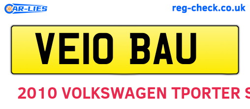 VE10BAU are the vehicle registration plates.