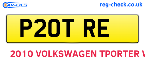 P20TRE are the vehicle registration plates.