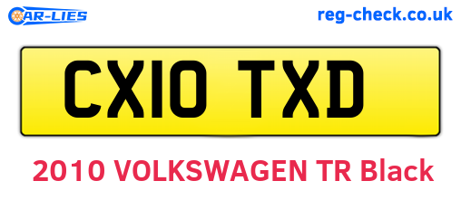 CX10TXD are the vehicle registration plates.