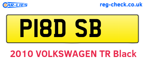 P18DSB are the vehicle registration plates.