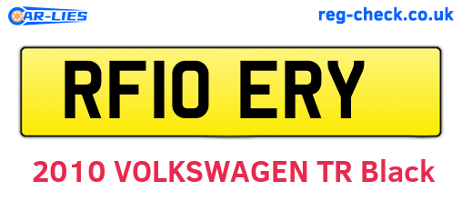 RF10ERY are the vehicle registration plates.