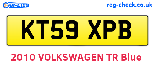 KT59XPB are the vehicle registration plates.