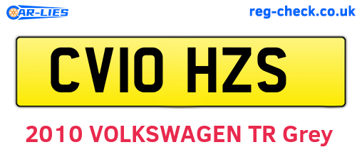 CV10HZS are the vehicle registration plates.